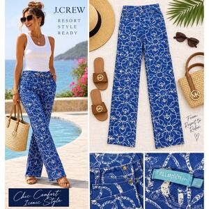 J.McLaughlin Pants Womens 6 Blue‎ Excellent Anchor Rope Nautical Straight Leg